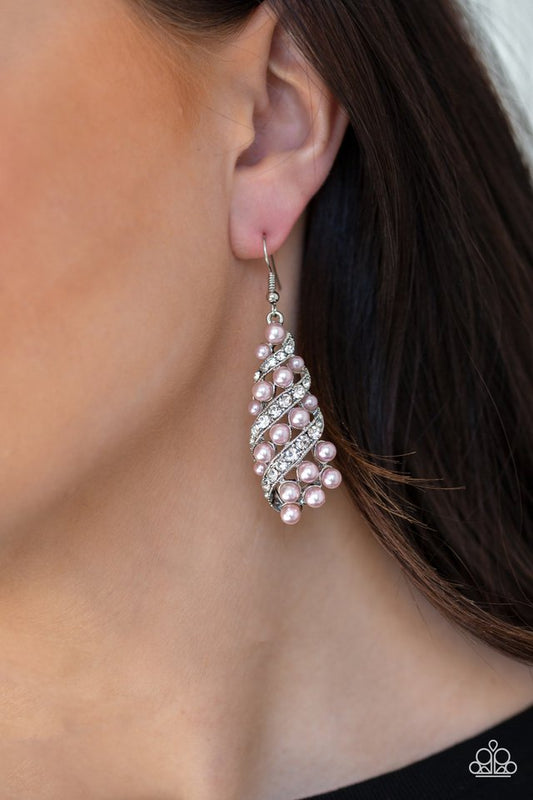 Ballroom Waltz - Pink - Paparazzi Earring Image