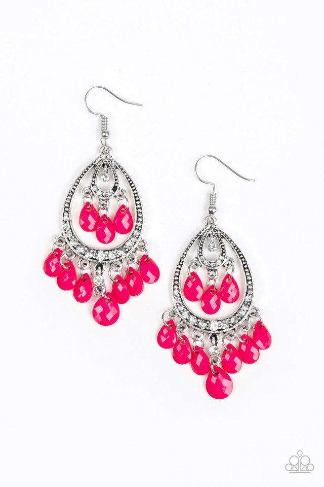 Paparazzi Earring ~ Gorgeously Genie - Pink