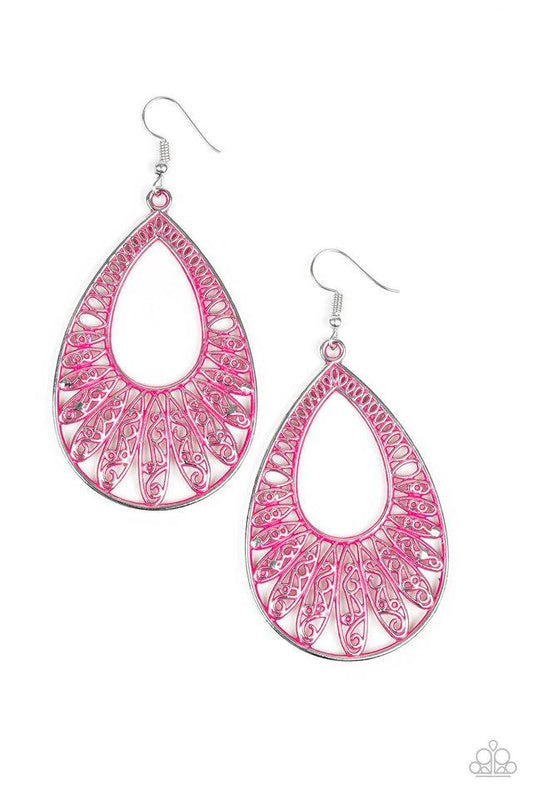 Paparazzi Earring ~ Flamingo Flamenco - Pink