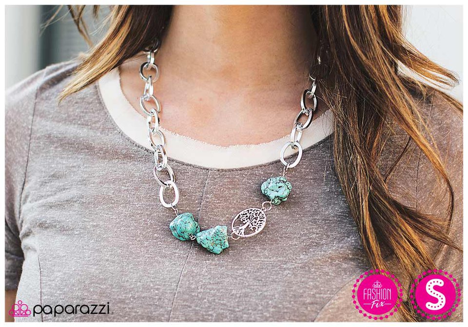 Paparazzi Necklace ~ Putting Down Roots - Blue