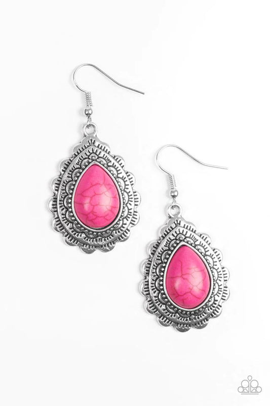 Paparazzi Earring ~ Mesa Mustang - Pink