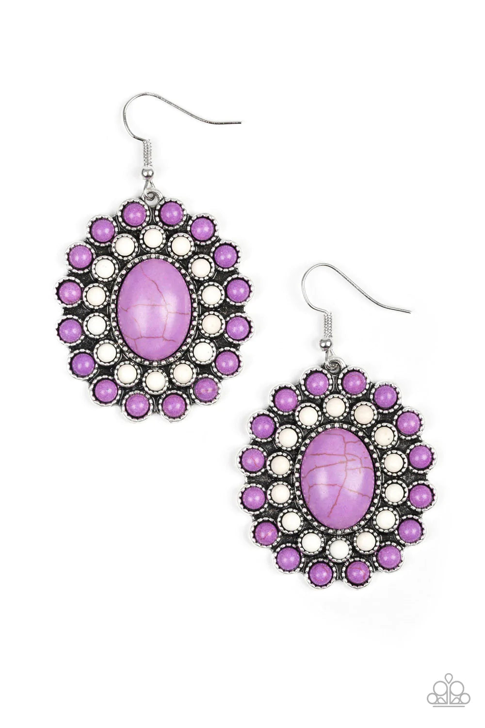 Paparazzi Earring ~ Stone Solstice - Purple