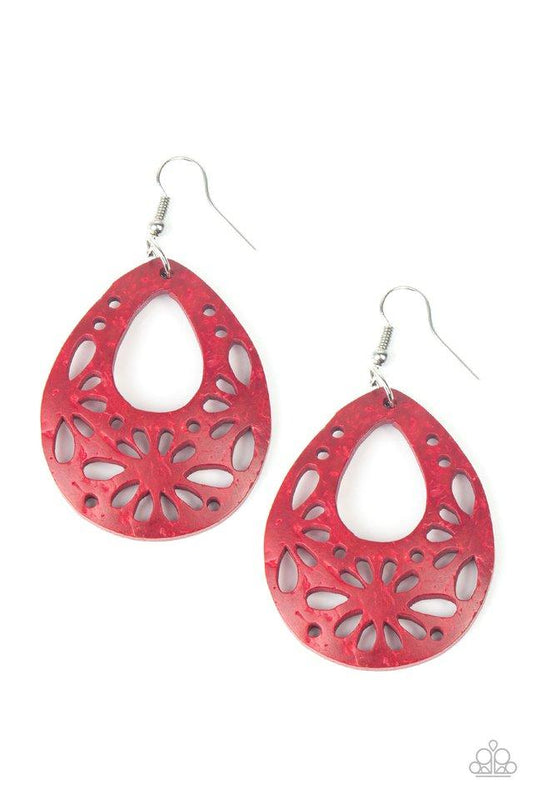 Paparazzi Earring ~ Merrily Marooned - Red