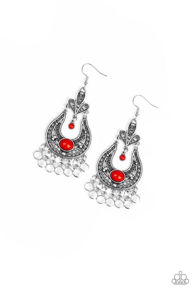 Paparazzi Earring ~ Fiesta Flair - Red