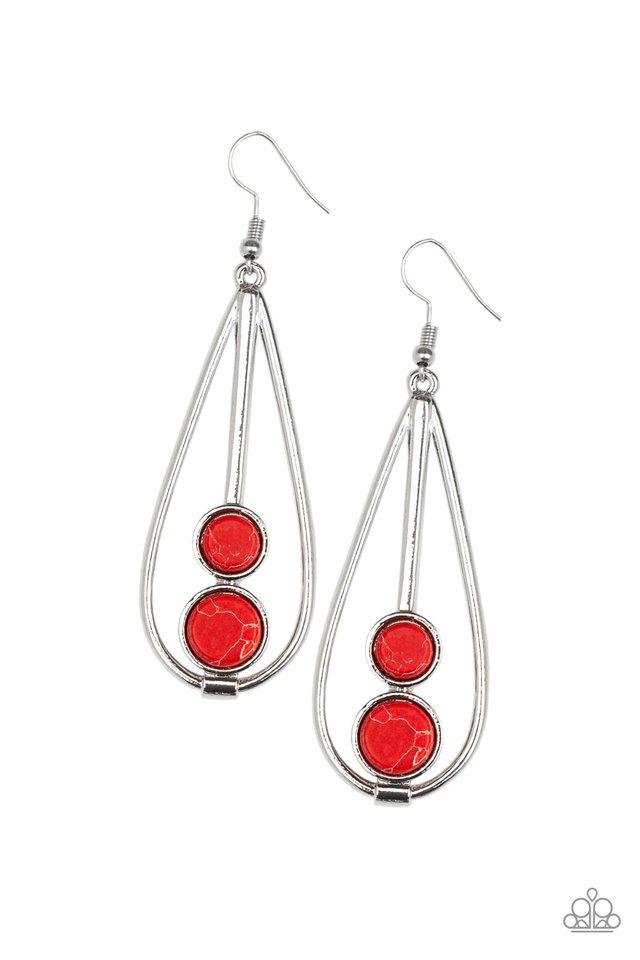 Paparazzi Earring ~ Natural Nova - Red