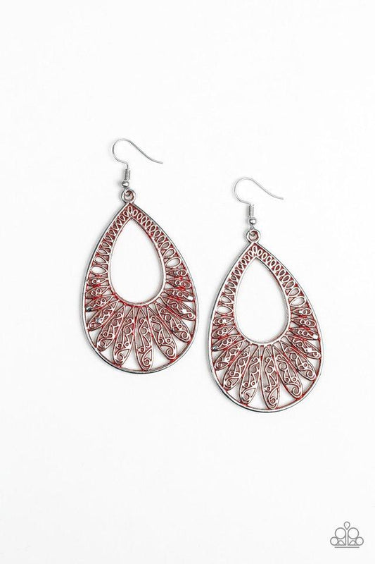 Paparazzi Earring ~ Flamingo Flamenco - Red