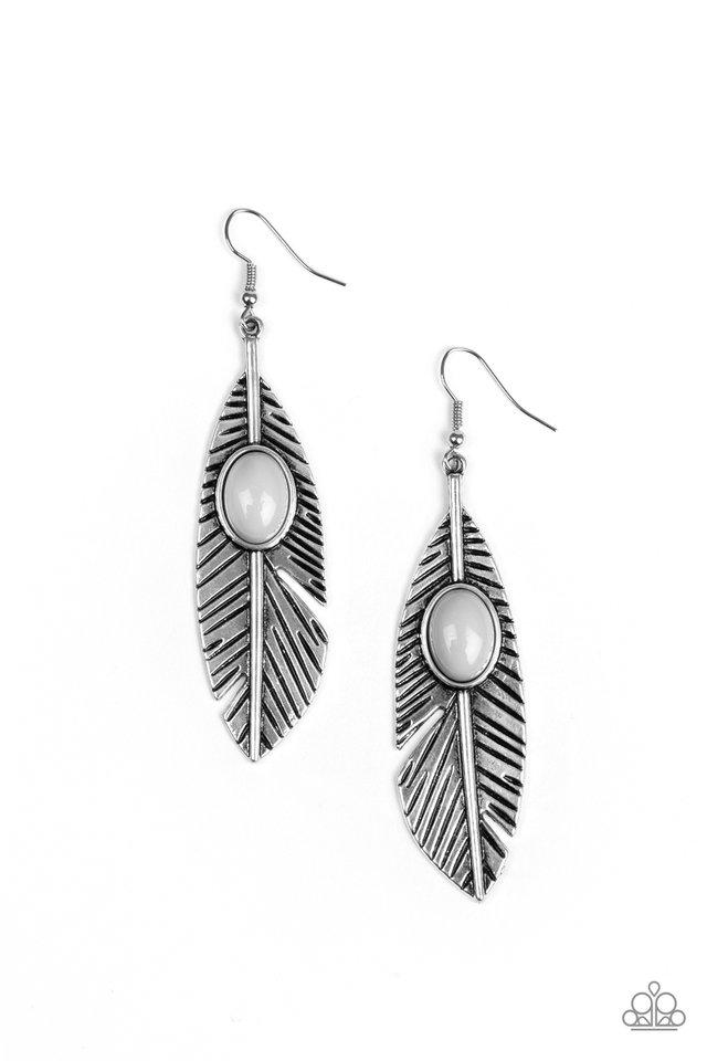Paparazzi Earring ~ Quill Thrill - Silver