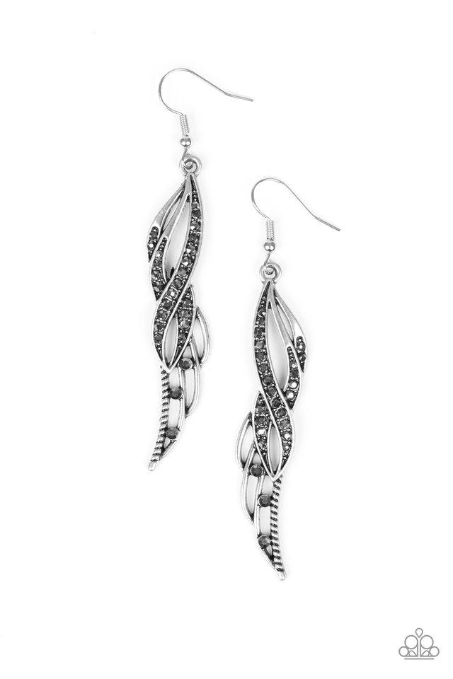 Paparazzi Earring ~ Let Down Your Wings - Silver