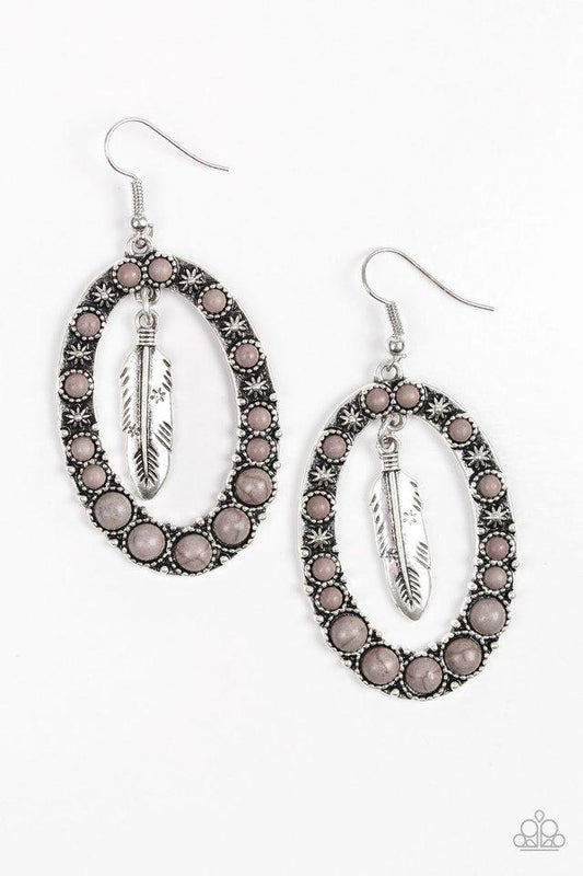 Paparazzi Earring ~ Put Up A FLIGHT - Silver