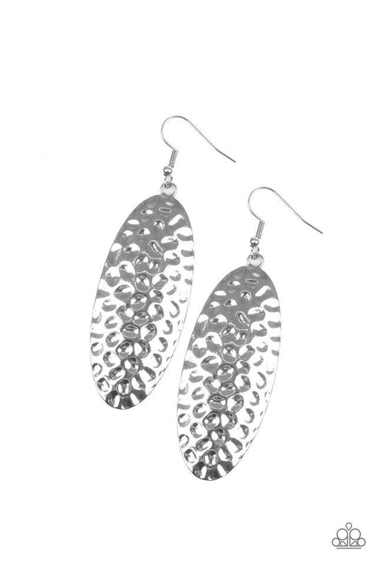 Paparazzi Earring ~ Radiantly Radiant - Silver