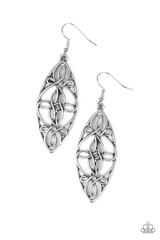 Paparazzi Earring ~ Tropical Trend - Silver