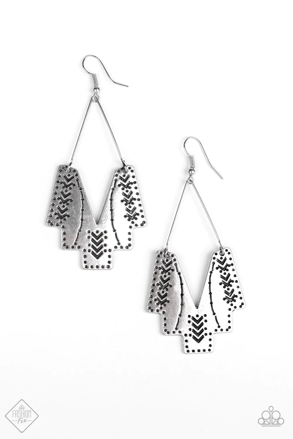 Paparazzi Earring ~ Arizona Adobe  - Silver