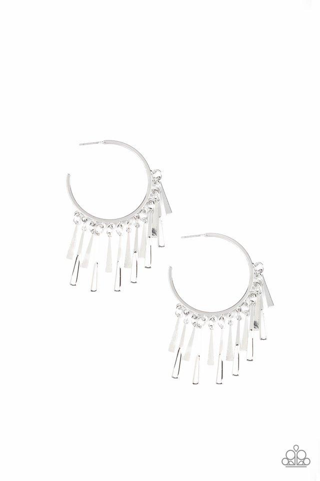 Paparazzi Earring ~ Bring The Noise - Silver