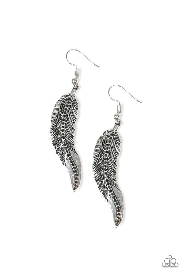 Paparazzi Earring ~ FOWL Play - Silver