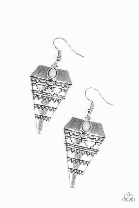 Paparazzi Earring ~ Jurassic Journey - Silver