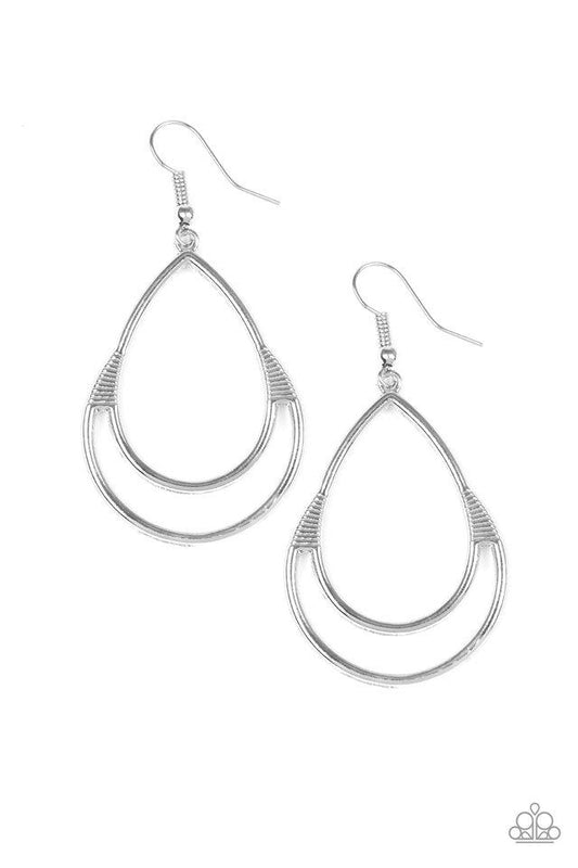 Paparazzi Earring ~ Simple Glisten - Silver