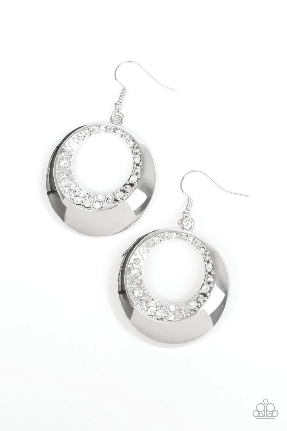Paparazzi Earring ~ Ringed In Refinement - White