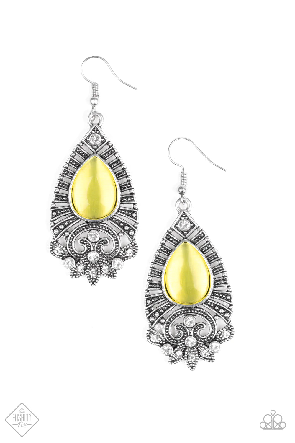 Paparazzi Earring ~ Majestically Malibu - Yellow