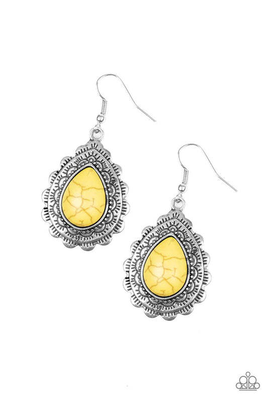 Paparazzi Earring ~ Mesa Mustang - Yellow