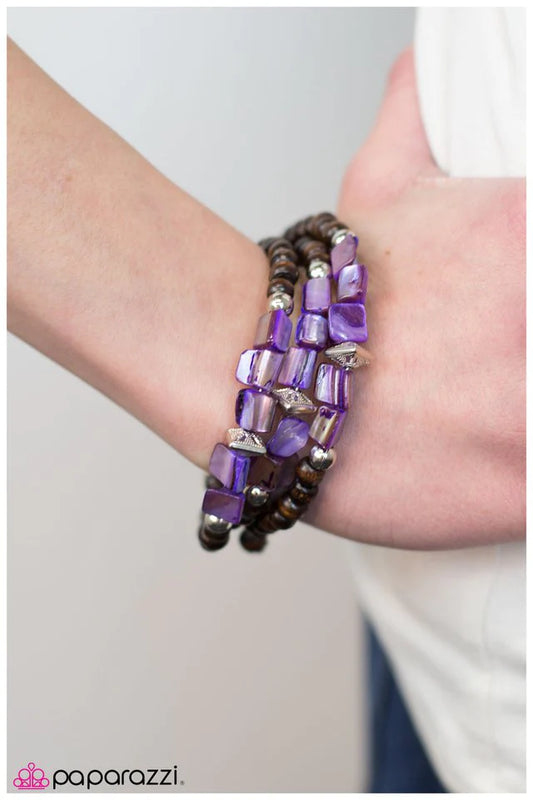 Paparazzi Bracelet ~ Downward Spiral - Purple