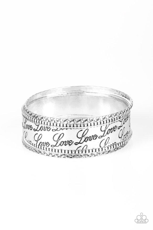 Paparazzi Bracelet ~ Literally Loveable - Silver