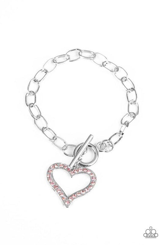 Paparazzi Bracelet ~ March To A Different HEARTBEAT - Pink