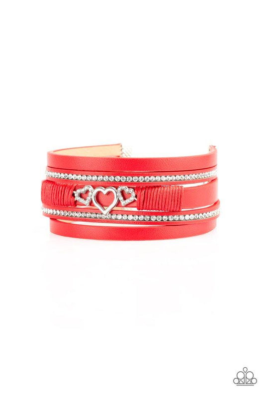 Pulsera Paparazzi ~ Rebel Valentine - Rojo