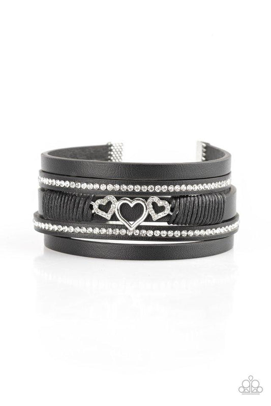 Pulsera Paparazzi ~ Rebel Valentine - Negro