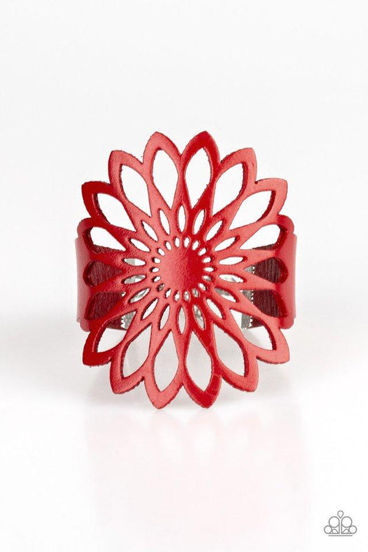 Paparazzi Bracelet ~ Wildly Wildflower - Red