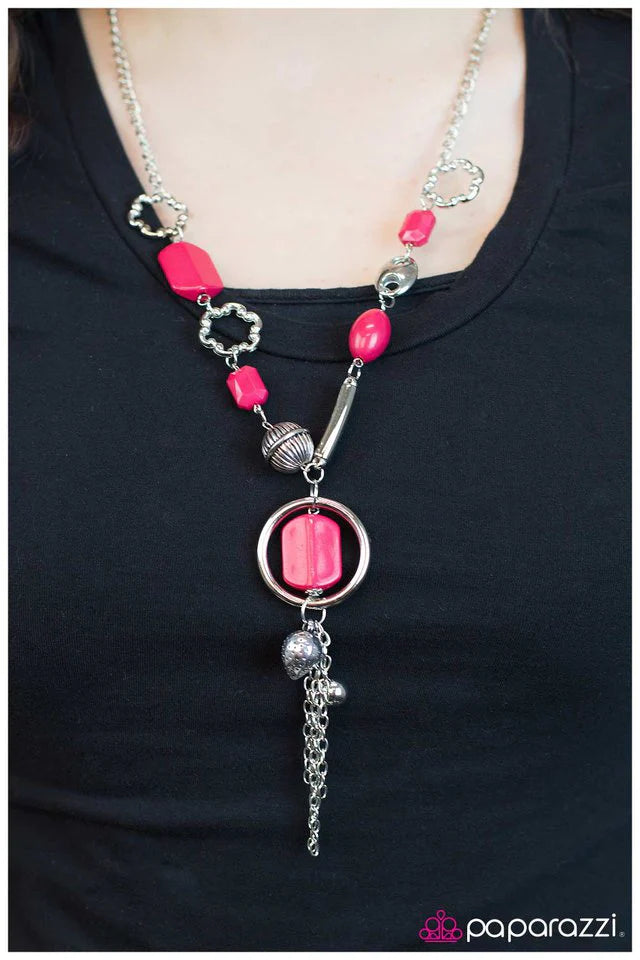 Paparazzi Necklace ~ Pink Prose - Pink