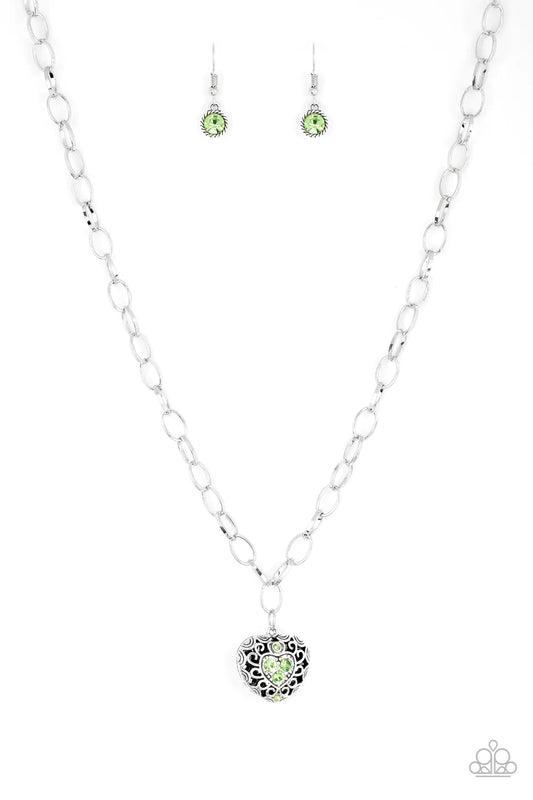 Paparazzi Necklace ~ No Love Lost - Green