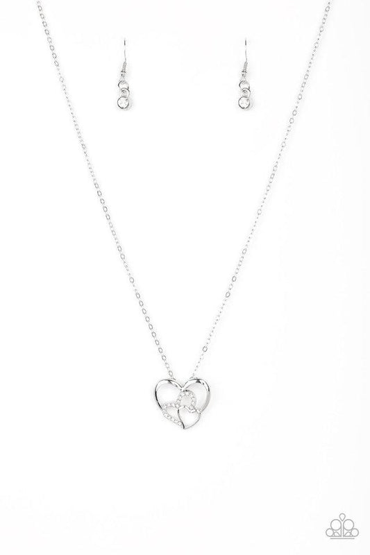 Paparazzi Necklace ~ Follow Your HEARTTHROB - White