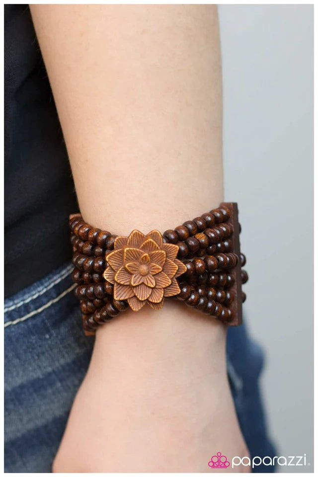 Paparazzi Bracelet ~ Out Of the Woodwork - Brown