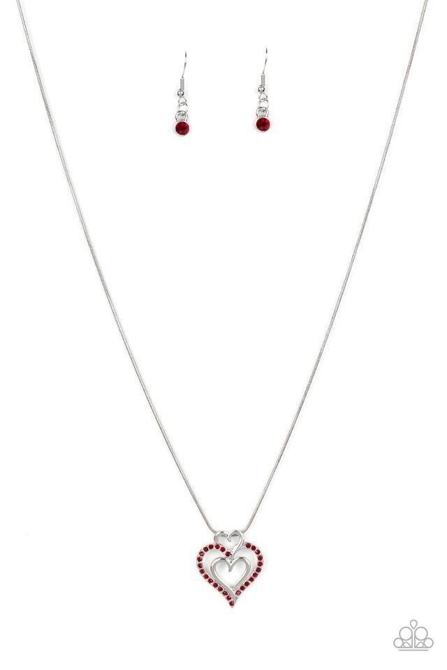 Paparazzi Necklace ~ Triple the Beat - Red