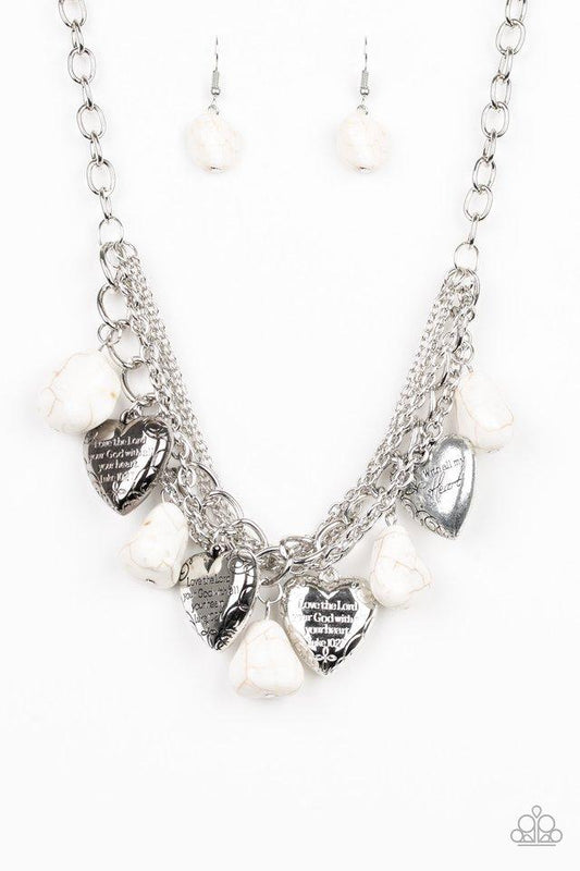 Collar Paparazzi ~ Cambio de actitud - Blanco