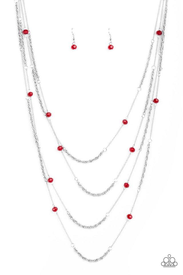 Paparazzi Necklace ~ Open For Opulence - Red