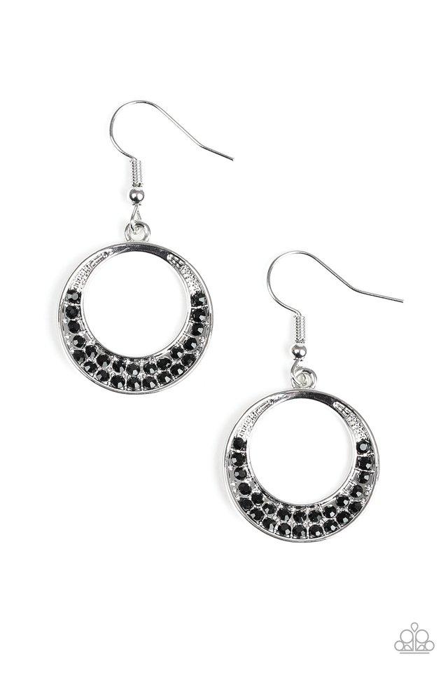 Paparazzi Earring ~ Socialite Luster - Black