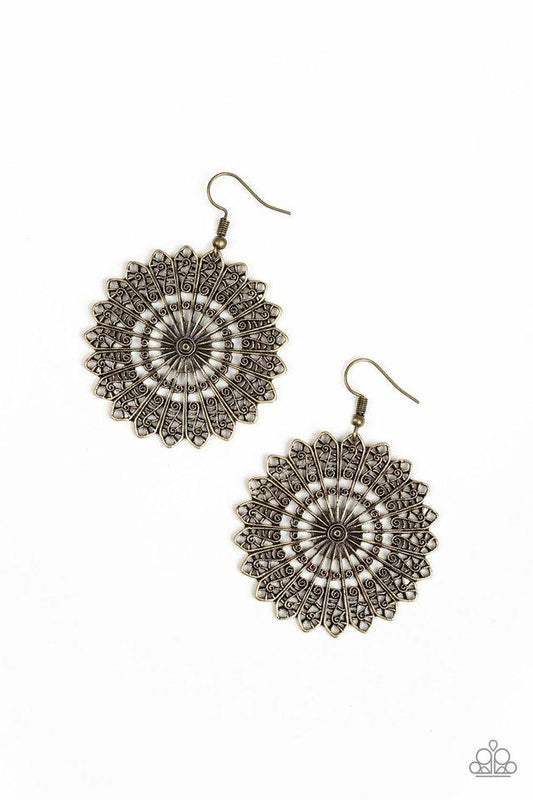 Paparazzi Earring ~ Globetrotting Guru - Brass