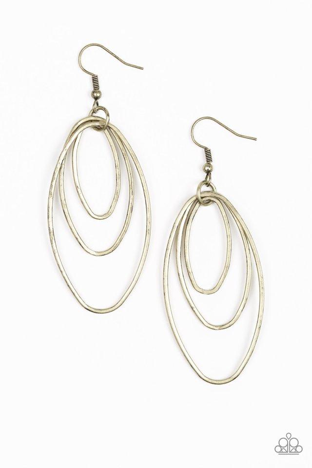 Paparazzi Earring ~ All OVAL The Place - Brass