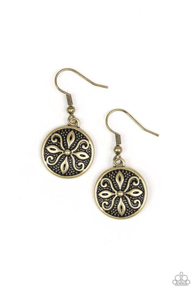 Paparazzi Earring ~ Tropical Trance - Brass