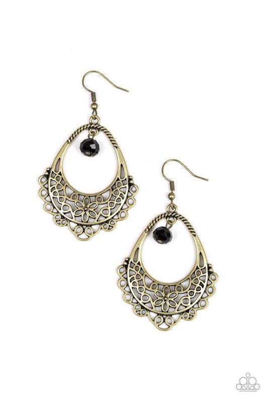 Paparazzi Earring ~ Garden Society - Brass