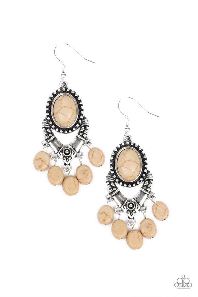 Paparazzi Earring ~ Southern Sandstone - Brown