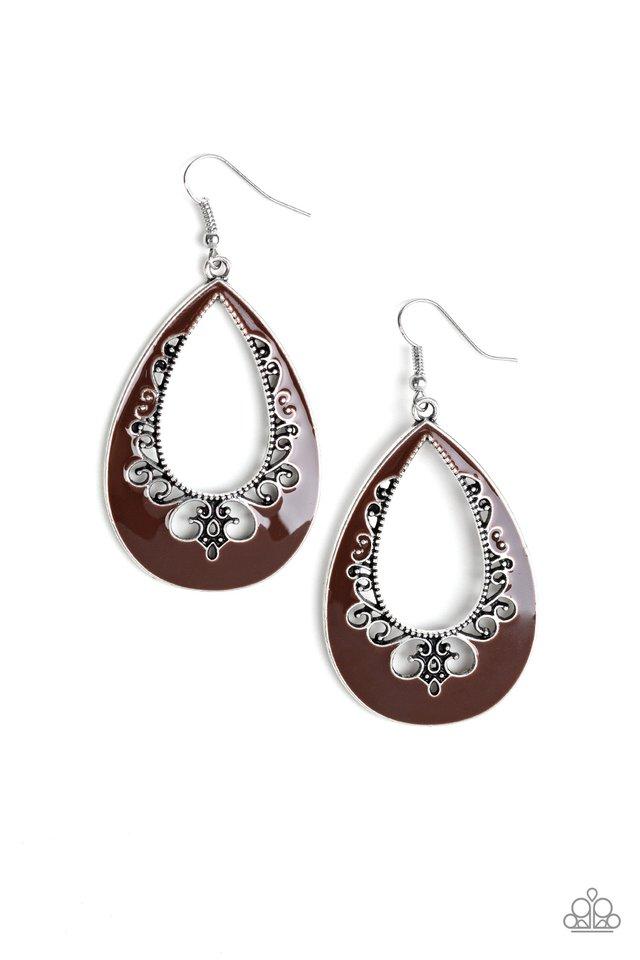Paparazzi Earring ~ Compliments To The CHIC - Brown