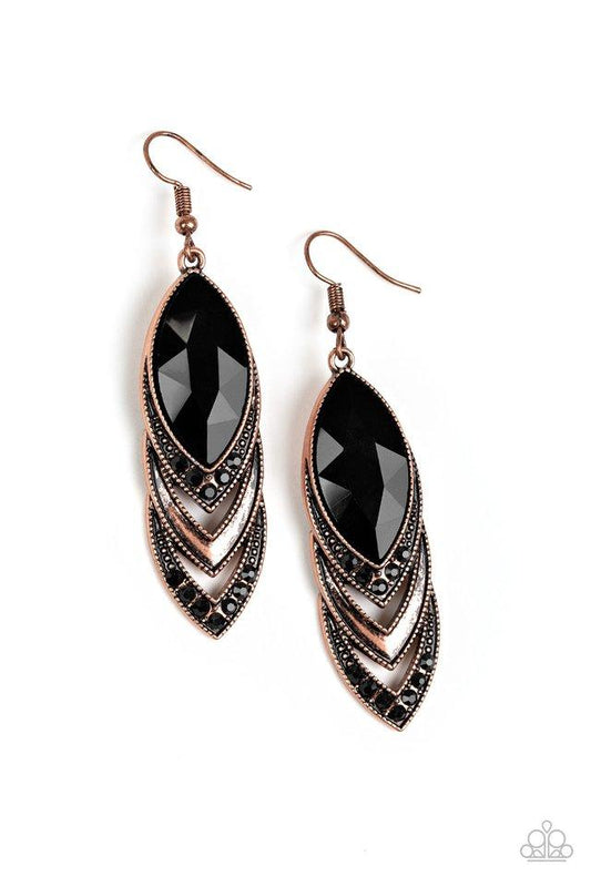 Paparazzi Earring ~ High-End Highness - Copper