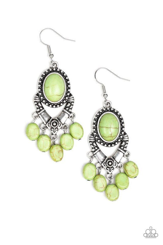 Paparazzi Earring ~ Southern Sandstone - Green