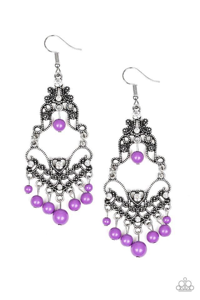 Paparazzi Earring ~ Colorfully Cabaret - Purple