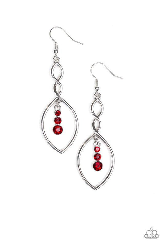 Paparazzi Earring ~ Timeless Twist - Red