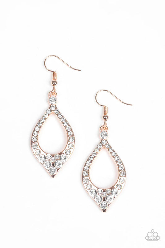 Paparazzi Earring ~ Finest First Lady - Rose Gold