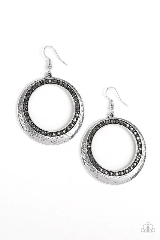 Paparazzi Earring ~ Go-Go Glow - Silver