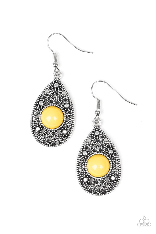 Paparazzi Earring ~ From POP To Bottom - Yellow